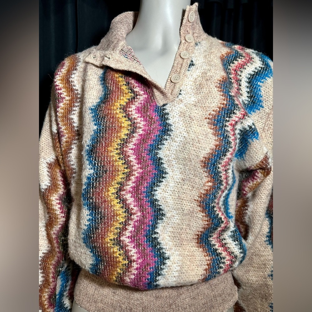 Vintage 20 ANS Mariea Kim Womens Size M Multicolor Knit Pullover Sweater 80’s - Picture 3 of 9